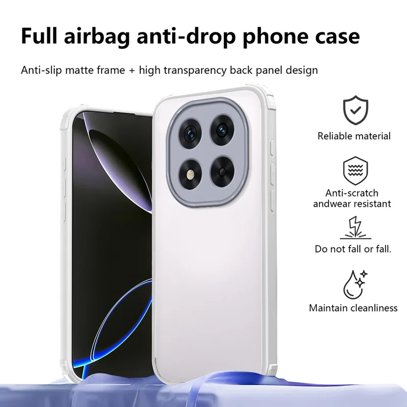 Funda de teléfono para Xiaomi Redmi Note 14 Pro 5G / Note 14 Pro+ 5G / Poco X7 5G Reforzada en las esquinas Carcasa resistente a golpes de TPU + acrílico - Blanco