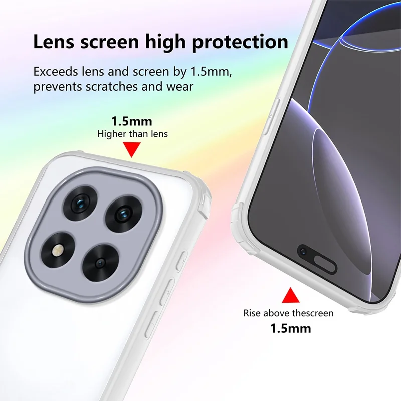 Funda de teléfono para Xiaomi Redmi Note 14 Pro 5G / Note 14 Pro+ 5G / Poco X7 5G Reforzada en las esquinas Carcasa resistente a golpes de TPU + acrílico - Blanco