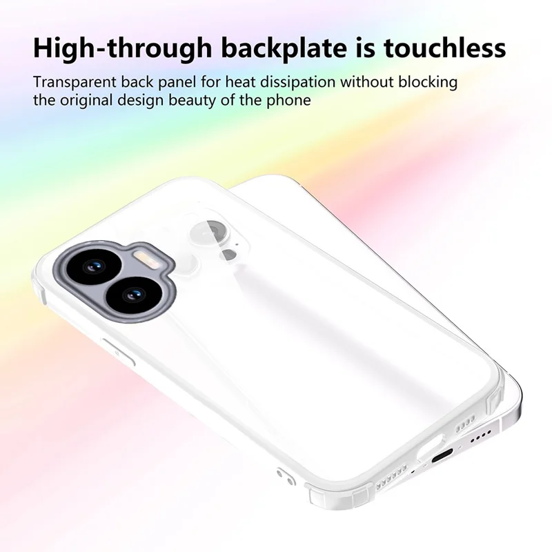 لـ هاتف شاومي ريدمي توربو 4 برو 5G / بوكو F7 5G غطاء واقي مزود بزوايا مقاومة للصدمات من مادة TPU وصفائح أكريليك - أبيض