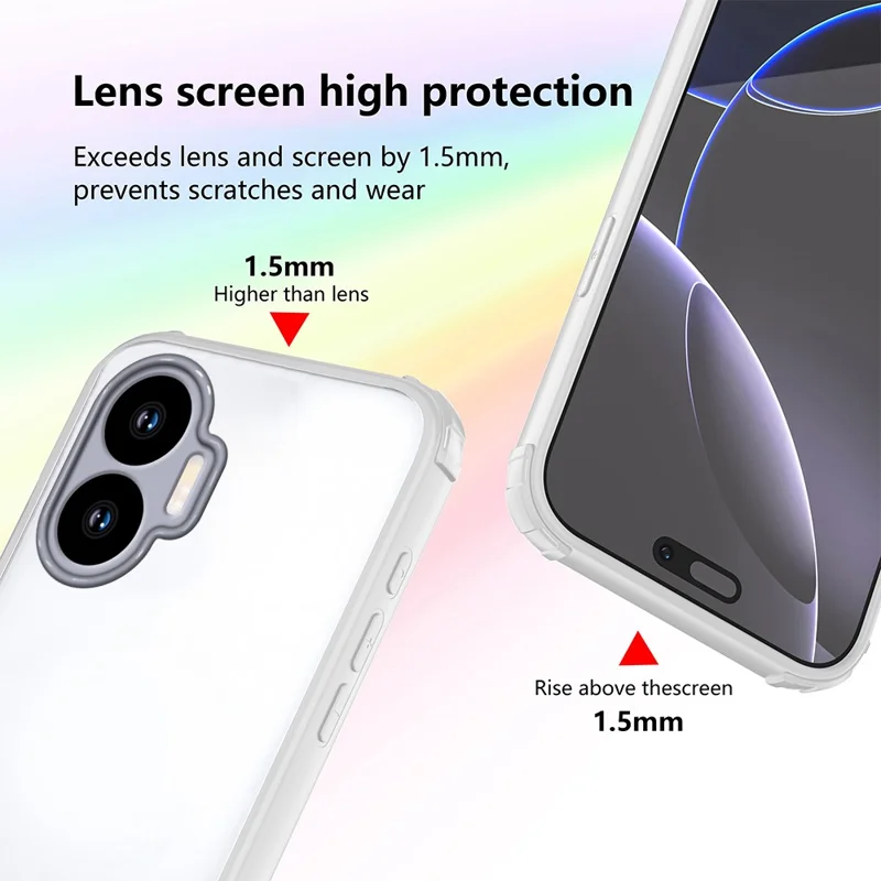 لـ هاتف شاومي ريدمي توربو 4 برو 5G / بوكو F7 5G غطاء واقي مزود بزوايا مقاومة للصدمات من مادة TPU وصفائح أكريليك - أبيض