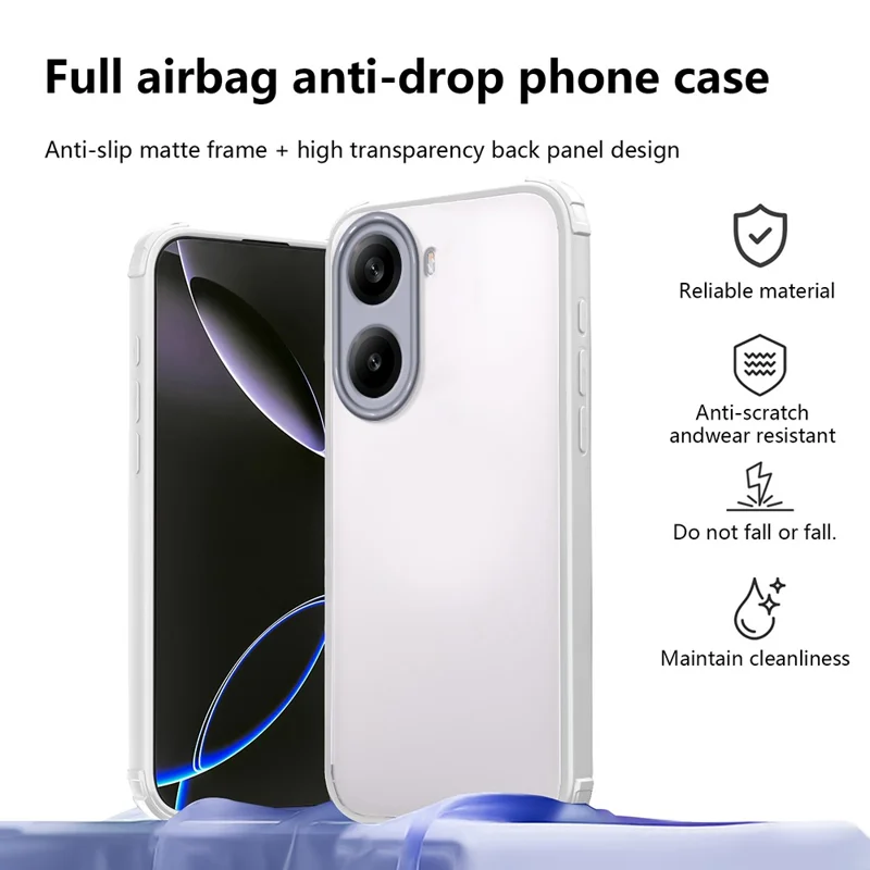 Voor Xiaomi Redmi Turbo 4 5G / Poco X7 Pro 5G Hoesje Versterkte Hoek Stootvaste TPU + Acryl Telefoonhoes - Wit