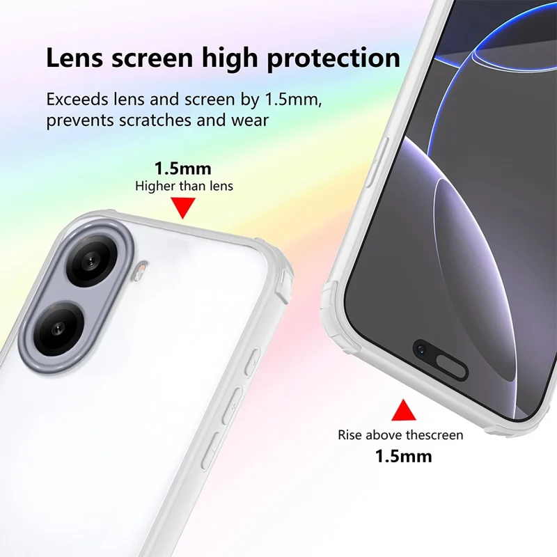 Voor Xiaomi Redmi Turbo 4 5G / Poco X7 Pro 5G Hoesje Versterkte Hoek Stootvaste TPU + Acryl Telefoonhoes - Wit