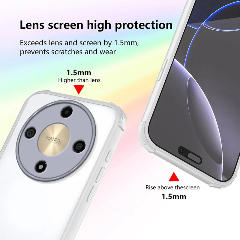 Чехол для телефона For Honor X9d 5G / X70 5G, усиленные углы, ударопрочный TPU + акриловая крышка - белый