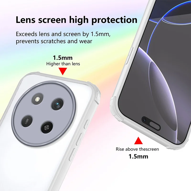 Чехол для телефона для Honor X9c 5G / X60 Pro 5G / Magic7 Lite 5G, усиленные углы, ударопрочный TPU + акриловая крышка - белый