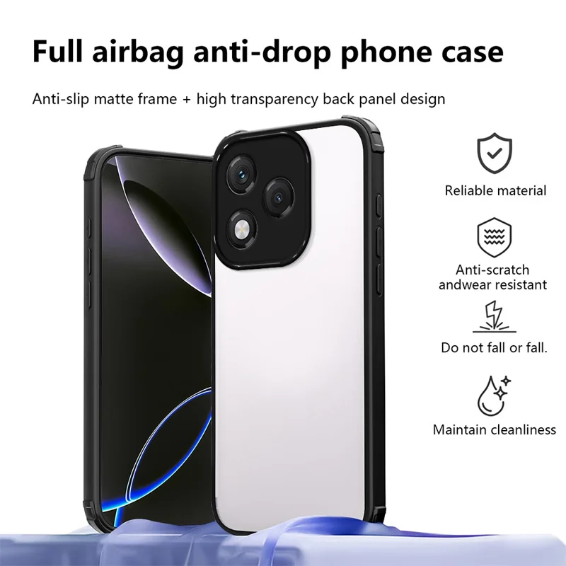 حالة هونر 400 لايت 5G حافظة هاتف مقاومة للصدمات مع زوايا مدعمة من مادة TPU وأكريليك - أسود