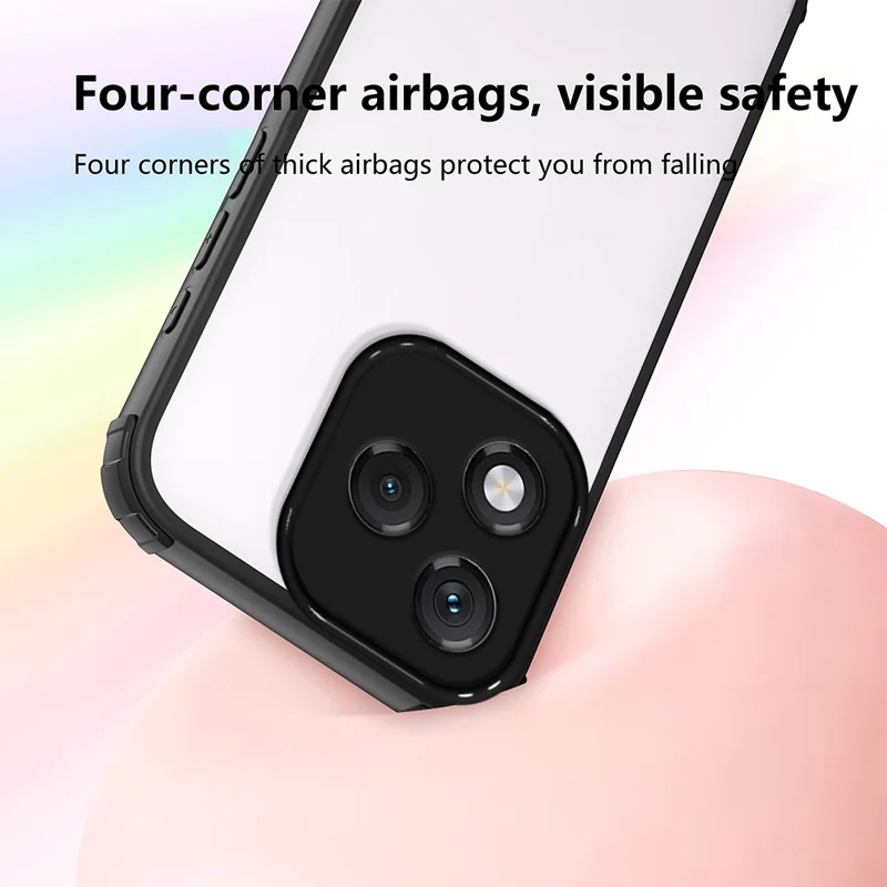 حالة هونر 400 لايت 5G حافظة هاتف مقاومة للصدمات مع زوايا مدعمة من مادة TPU وأكريليك - أسود