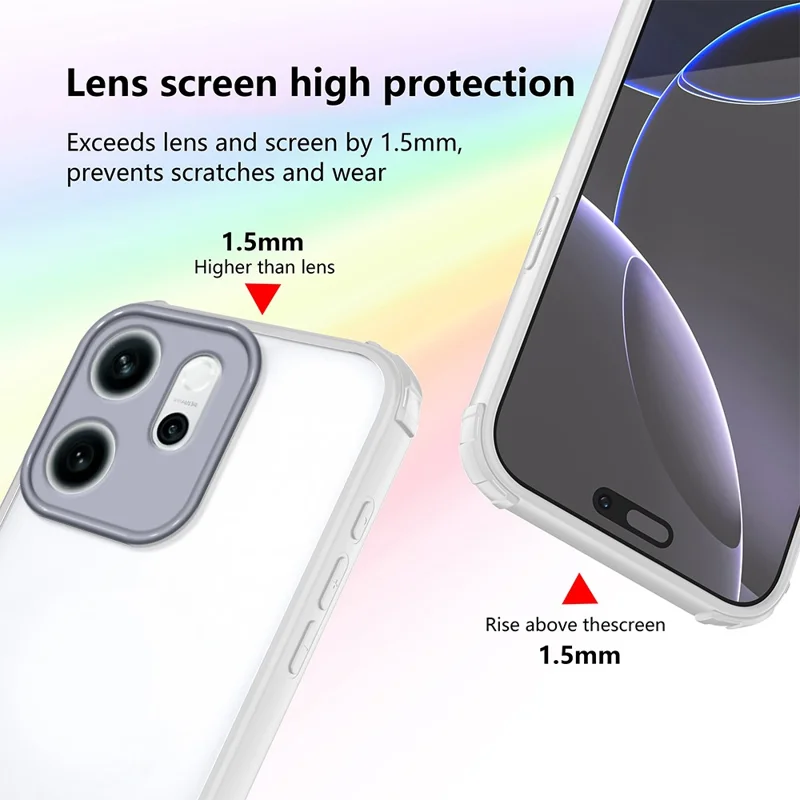 For Oppo Reno14 F 5G Case Reinforced Corner Shockproof TPU + Acrylic Phone Cover - White