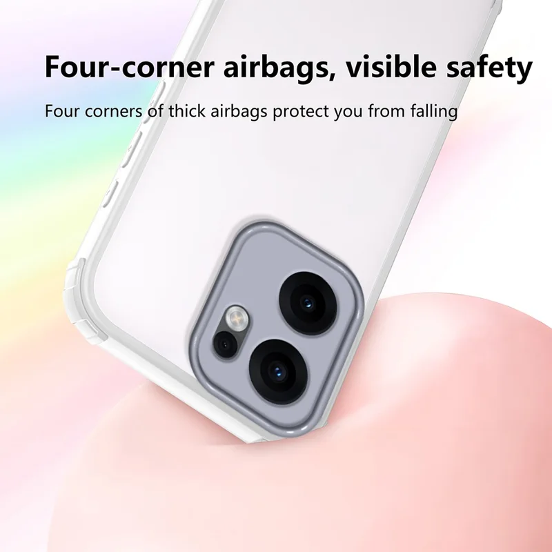 For Oppo Reno13 F 5G (Reno 13 FS 5G) / 4G Case Reinforced Corner Shockproof TPU + Acrylic Phone Cover - White