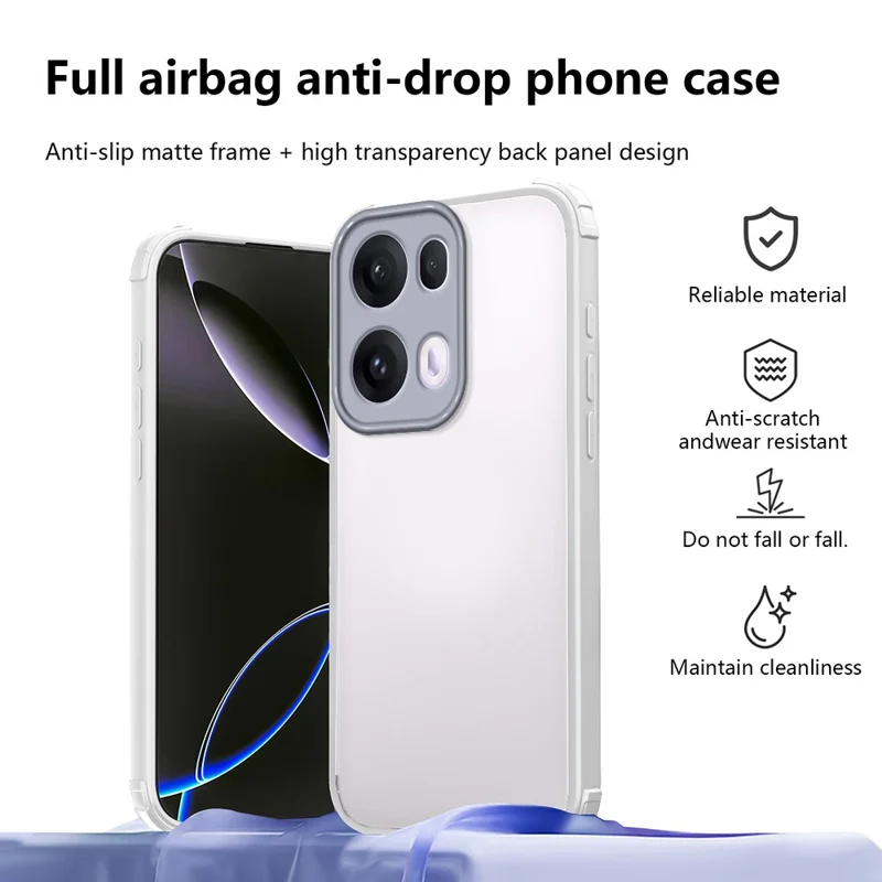 Étui Oppo Reno13 5G (Global) Coins Renforcés Antichoc TPU + Coque de Téléphone en Acrylique - Blanc