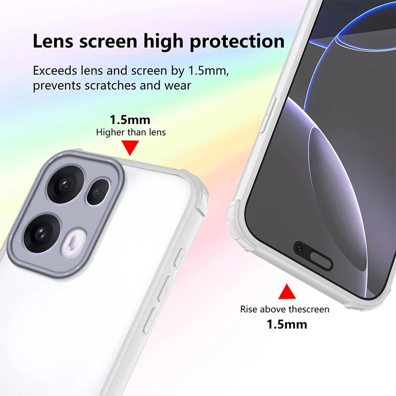 Oppo Reno13 Pro 5G Hülle Verstärkte Ecken Stoßfestes TPU + Acryl Handyhülle - Weiß