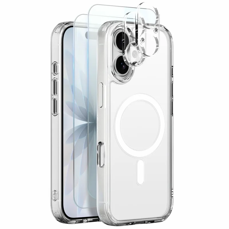 NORTHJO 5 in 1 Set for iPhone 17 Magnetic Case PC + TPU Phone Cover with 2 Front Screen Protector + 2 Lens Film