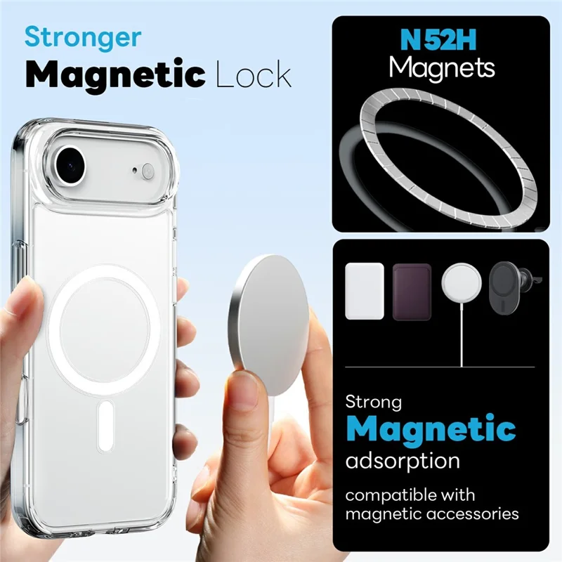 NORTHJO 5 in 1 Set for iPhone Air Magnetic Case PC + TPU Phone Cover with 2 Front Screen Protector + 2 Lens Film