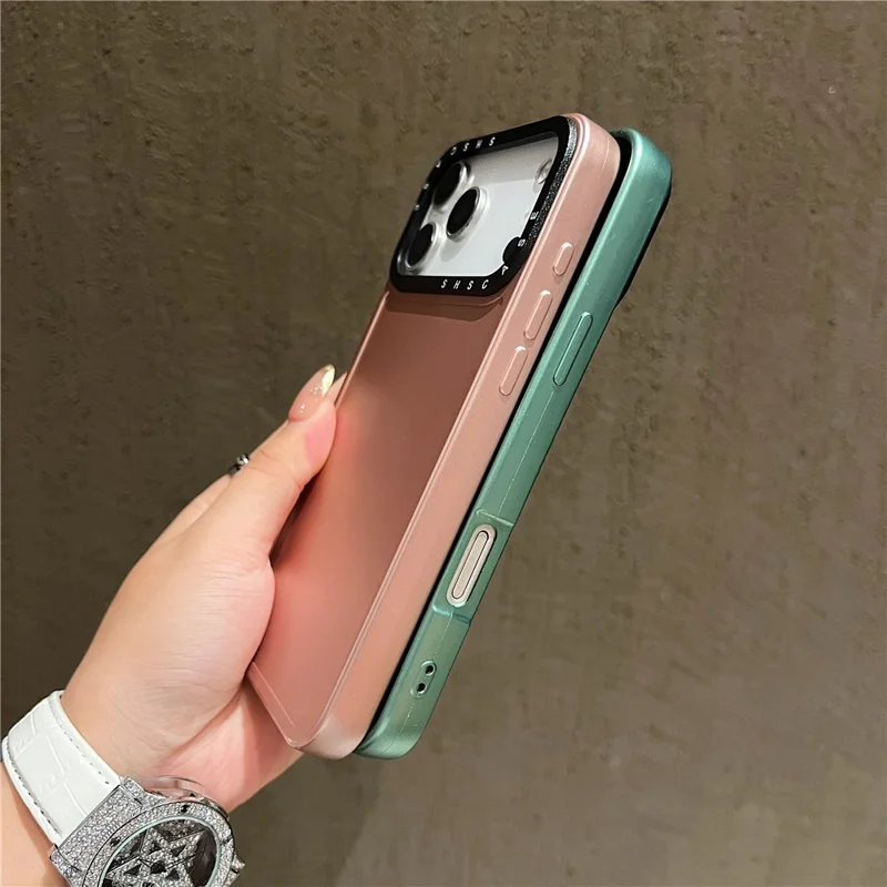 For iPhone 17 Pro Max Case Black Lens Frame Metal Paint Finish PC + TPU Phone Back Cover - Black