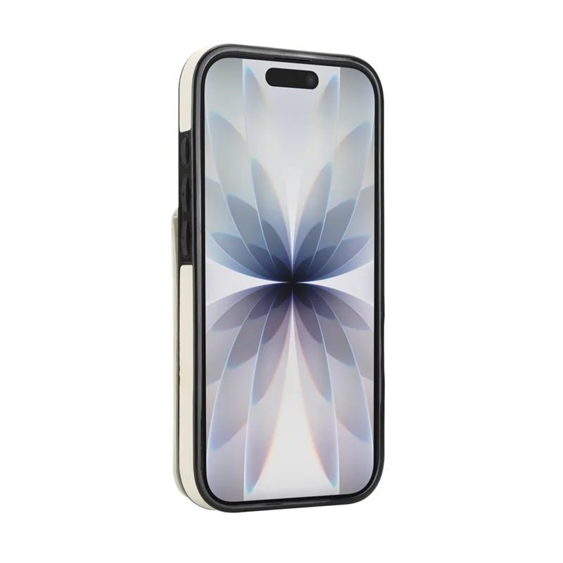 iPhone 17 Hülle Reißverschluss RFID-Blockierung Retro-Leder + TPU Handyhülle mit Ständer - Weiß