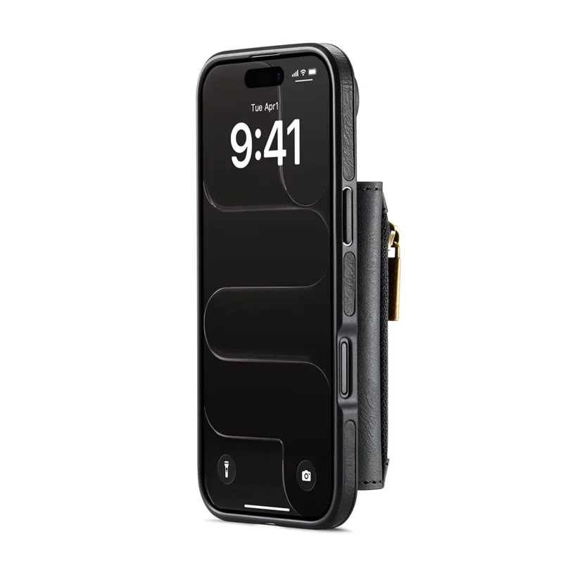 DG.MING M5 Series For iPhone Air Case Detachable Magnetic Leather Phone Cover with Card Slots - Black