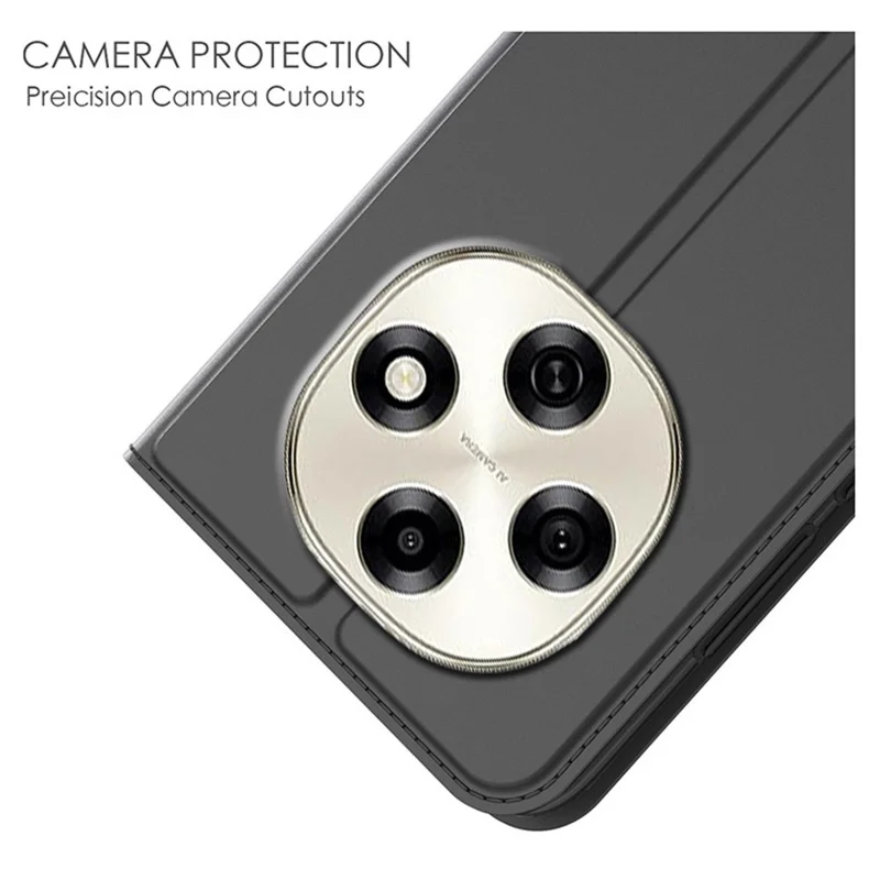 Étui Oppo F31 Pro 5G en cuir PU avec support de carte et support - Noir