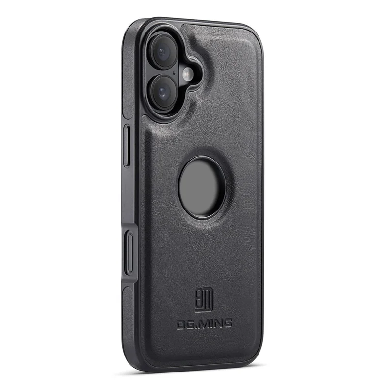 DG.MING M6 Series For iPhone 17 Case Magnetic Wallet PU + PC + TPU Phone Cover - Black