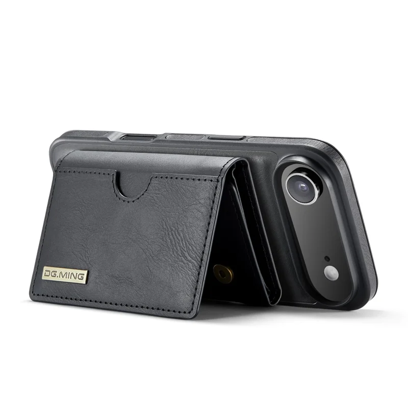 DG.MING M6 Series For iPhone Air Case Magnetic Wallet PU + PC + TPU Phone Cover - Black