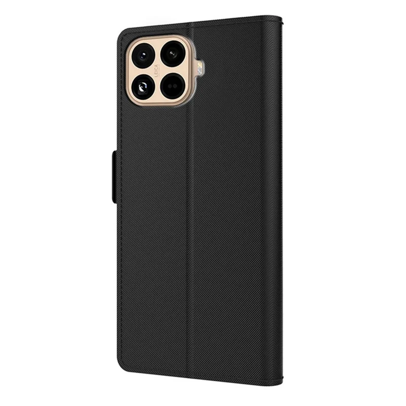 Чехол Xiaomi 15T Pro с подставкой, кожаный чехол для телефона, держатель для карт, зеркало - черный