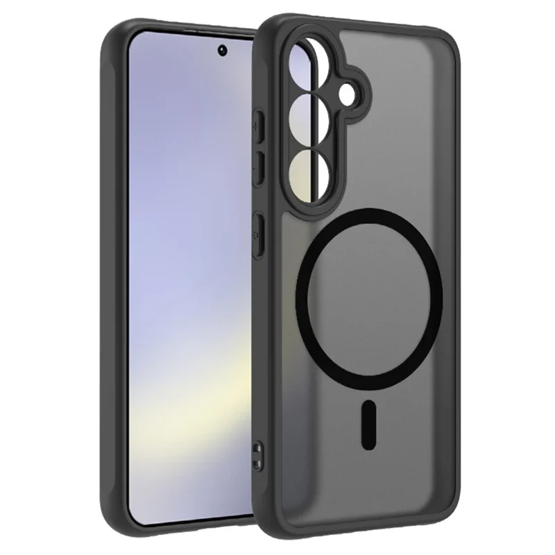 Capa para Samsung Galaxy S25 Compatível com MagSafe Pele-Toque PC + Capa Traseira Fosca de TPU