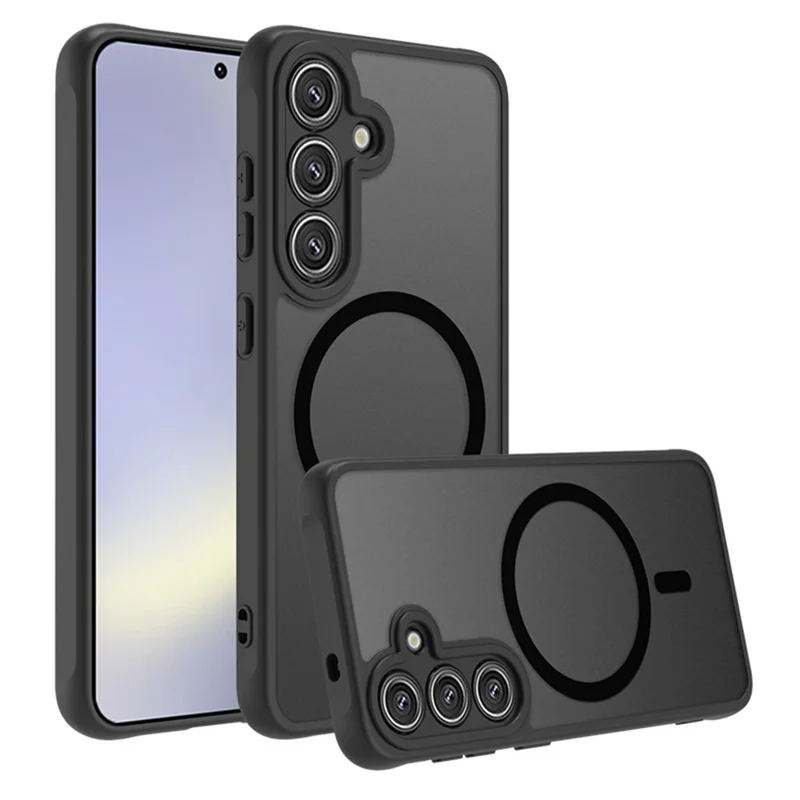 Capa para Samsung Galaxy S25 Compatível com MagSafe Pele-Toque PC + Capa Traseira Fosca de TPU