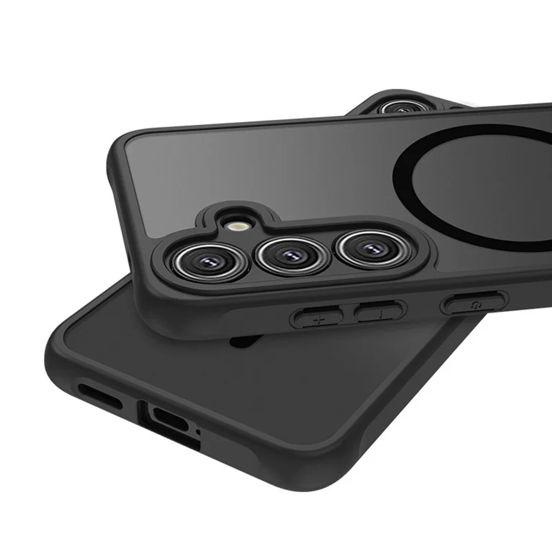 Capa para Samsung Galaxy S25 Compatível com MagSafe Pele-Toque PC + Capa Traseira Fosca de TPU