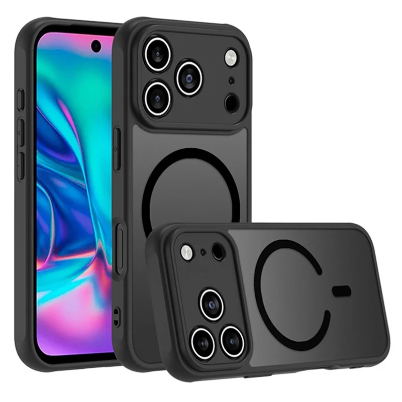 Funda para iPhone 17 Pro Max Compatible con MagSafe, Cubierta Trasera de PC + TPU Mate con Textura de Piel