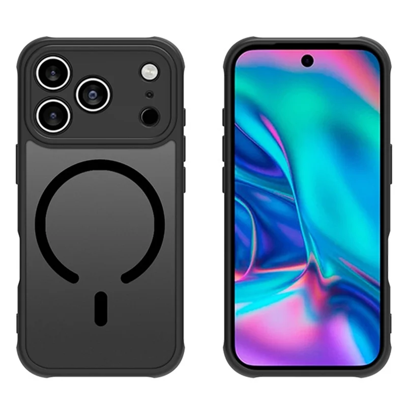 Funda para iPhone 17 Pro Max Compatible con MagSafe, Cubierta Trasera de PC + TPU Mate con Textura de Piel