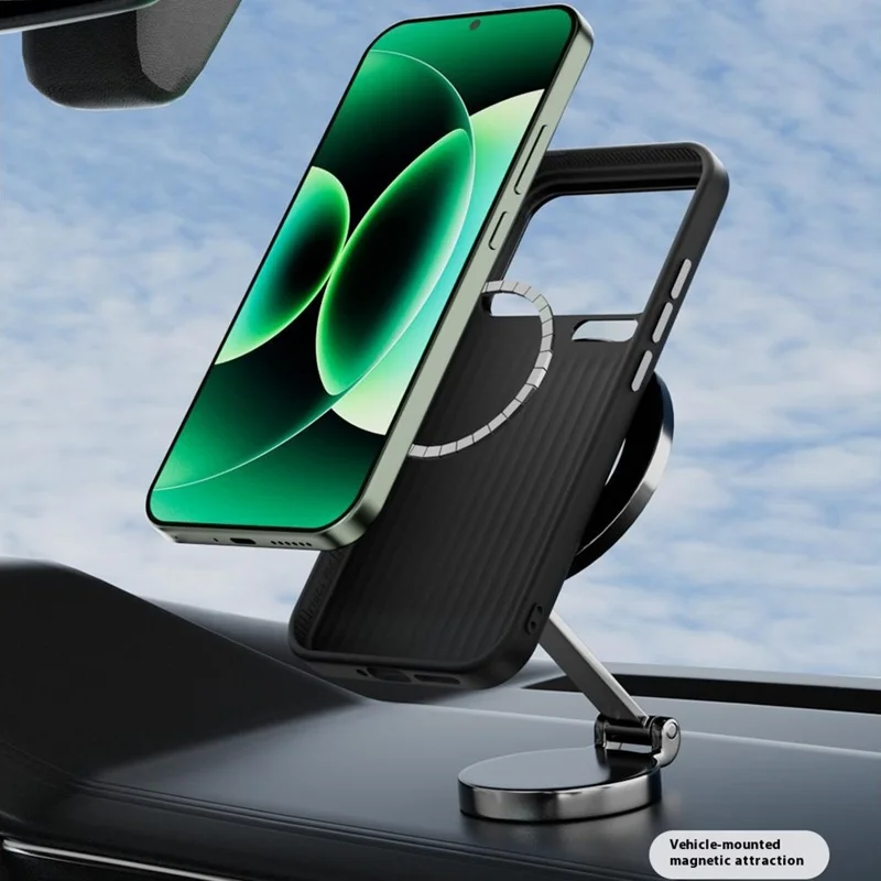 ABEEL For Xiaomi 17 Pro Max Magnetic Case Beast Texture Micro-Embossing Back Cover - Black