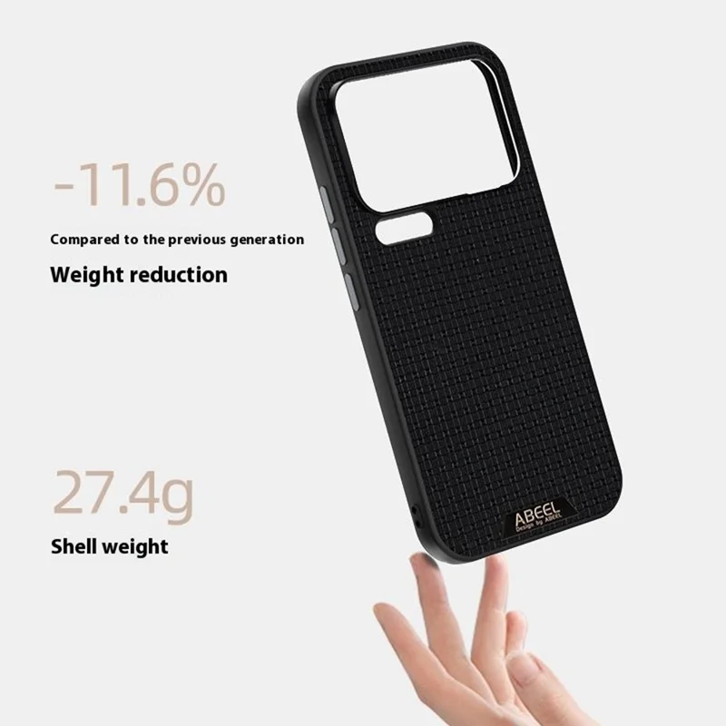 ABEEL For Xiaomi 17 Pro Max Magnetic Case Textured Micro-Embossing Back Cover - Black