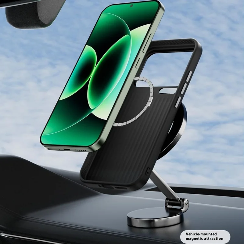 ABEEL For Xiaomi 17 Pro Max Magnetic Case Textured Micro-Embossing Back Cover - Black