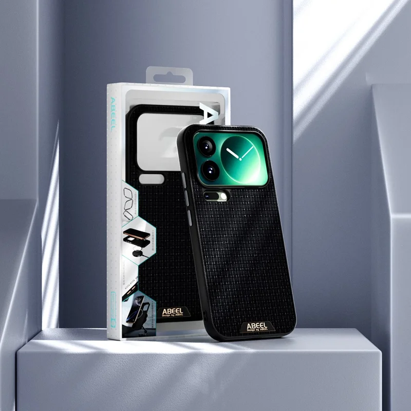 ABEEL For Xiaomi 17 Pro Max Magnetic Case Textured Micro-Embossing Back Cover - Black