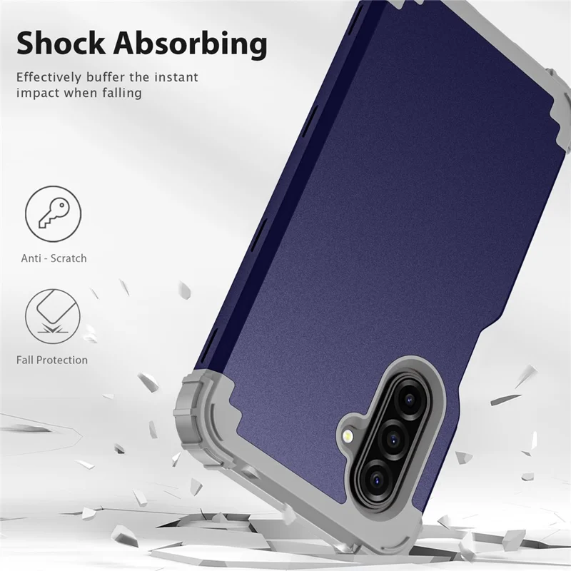 Voor Samsung Galaxy A17 5G / 4G hoesje Stootbestendig PC + TPU telefoon achterkant - Marineblauw