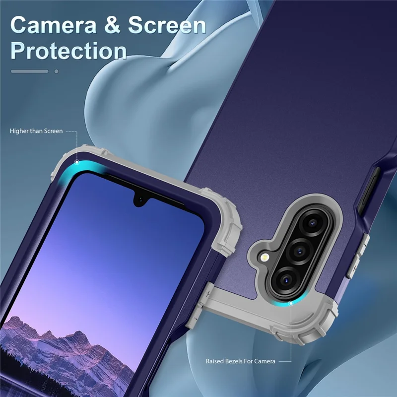 Voor Samsung Galaxy A17 5G / 4G hoesje Stootbestendig PC + TPU telefoon achterkant - Marineblauw