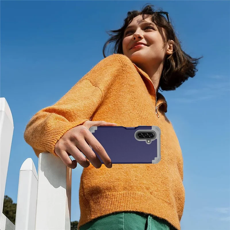 Voor Samsung Galaxy A17 5G / 4G hoesje Stootbestendig PC + TPU telefoon achterkant - Marineblauw