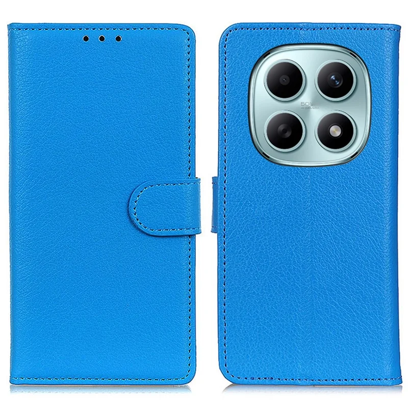 Xiaomi Redmi Note 15 5G (Cina) Custodia Portafoglio in Pelle PU Texture Litchi - Blu
