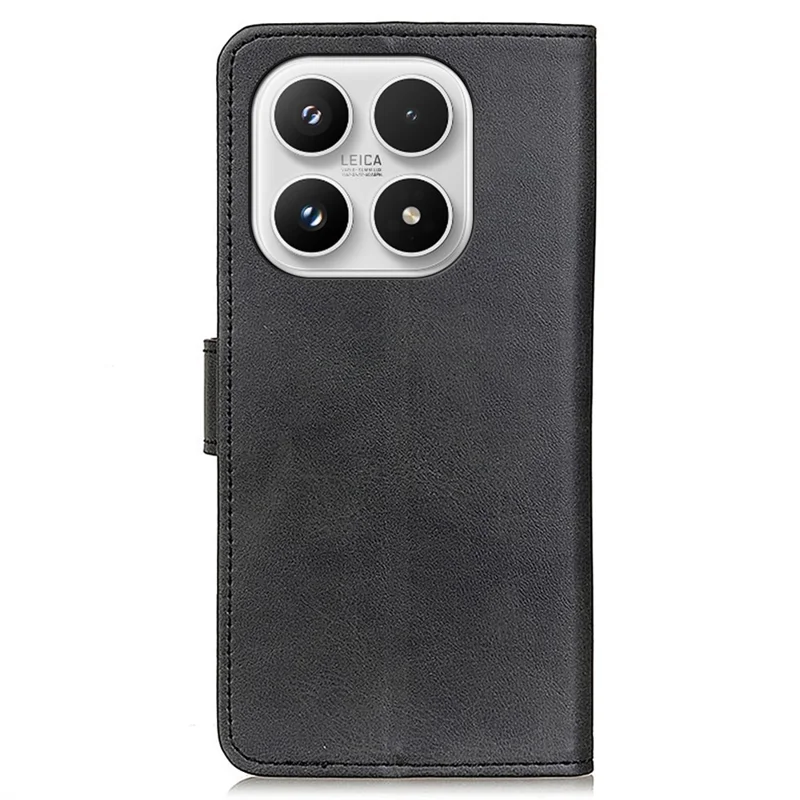 Voor Xiaomi 17 Hoesje Leerstructuur Koeienhuid Kwalitatief Telefoonhoesje met Portemonnee en Standfunctie - Zwart