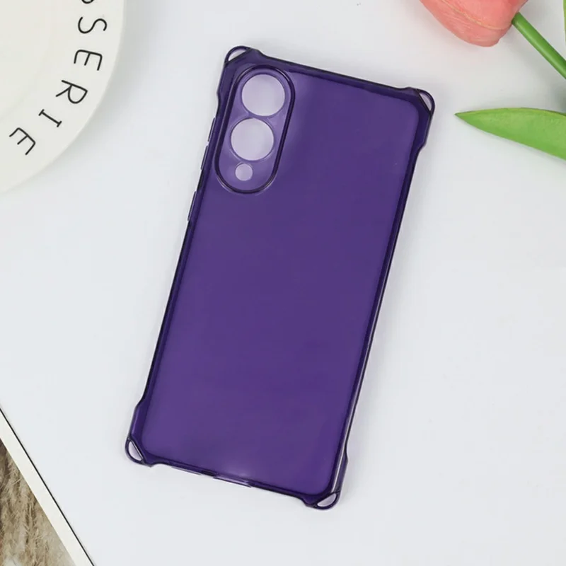Bulk Purchasing For Samsung Galaxy S25 Edge Case Four Corner Anti Drop 1.5mm TPU Phone Back Cover - Transparent Purple