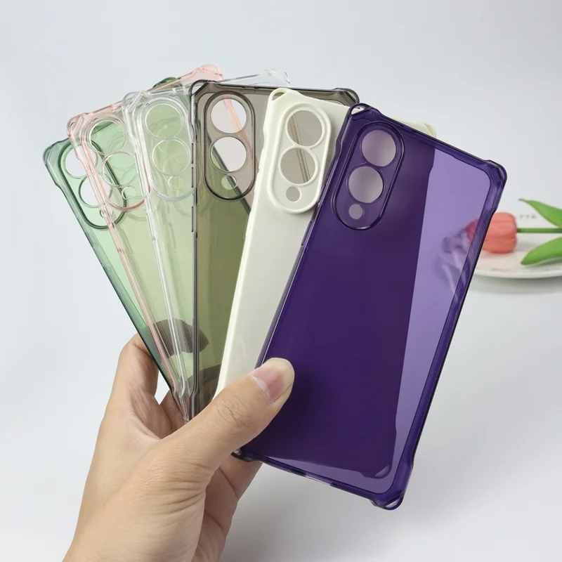 Bulk Purchasing For Samsung Galaxy S25 Edge Case Four Corner Anti Drop 1.5mm TPU Phone Back Cover - Transparent Purple