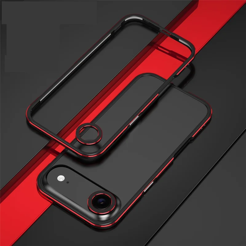 Чехол-бампер для iPhone Air с защитой объектива, без задней крышки, черный / красный