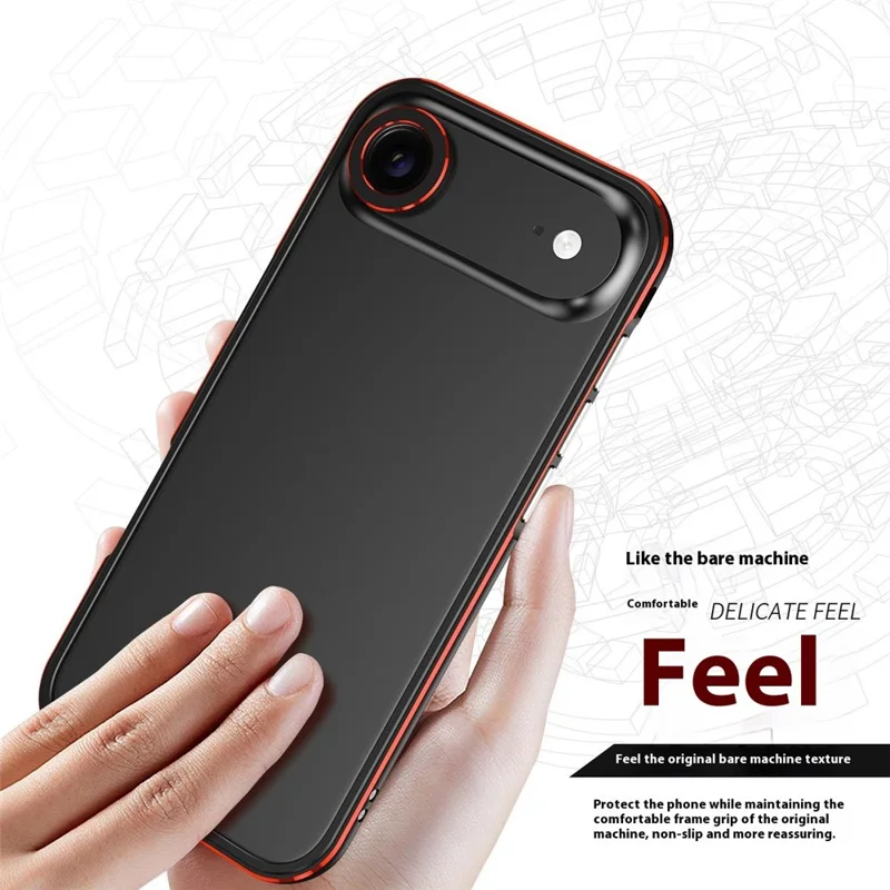 Чехол-бампер для iPhone Air с защитой объектива, без задней крышки, черный / красный