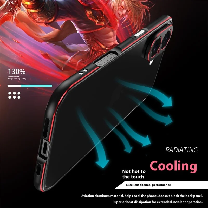 For iPhone 17 Bumper Case No-Back Phone Frame Cover with Lens Protection - Black / Red