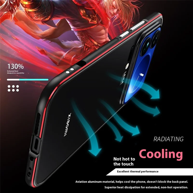 For Xiaomi 17 Pro Bumper Case Lens Protector Dual Color Metal Frame Phone Cover with Screw Lock - Black / Silver