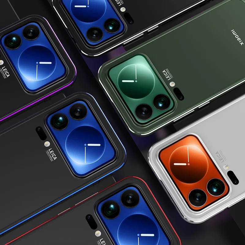 For Xiaomi 17 Pro Max Bumper Case Lens Protector Dual Color Metal Frame Phone Cover with Screw Lock - Green / Silver