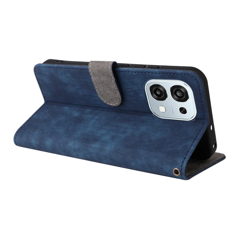 PU Leather Case for Oppo A6 Pro 4G / A6 Pro 5G / F31 5G Stand Wallet RFID Blocking Phone Cover with Strap - Blue