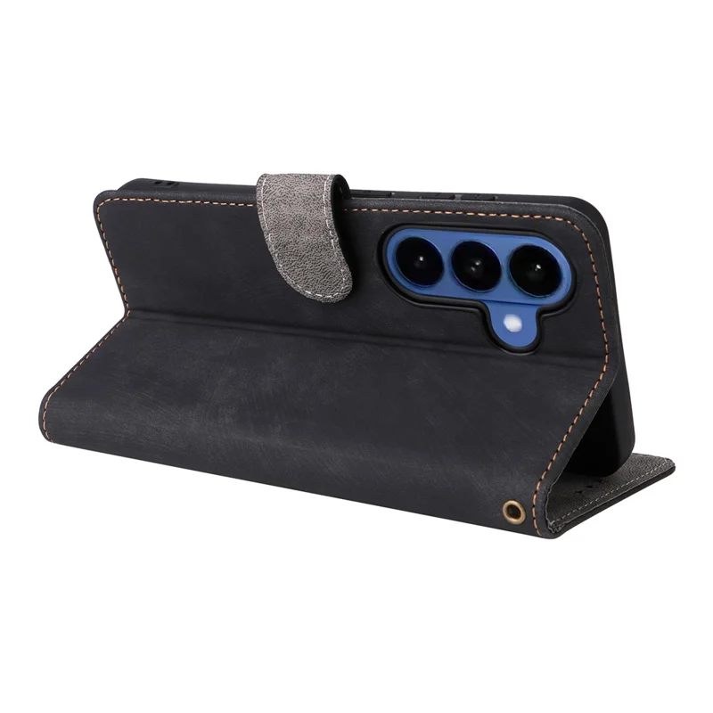 Pour Samsung Galaxy S26 / S26 Pro Étui Portefeuille Blocage RFID Cuir PU Housse de Téléphone Support avec Sangle - Noir