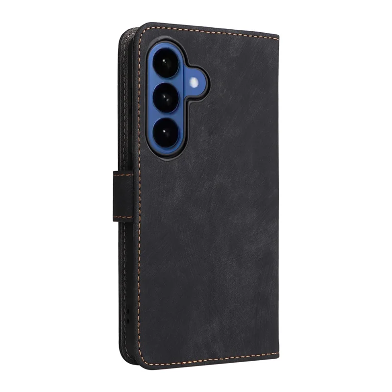 Pour Samsung Galaxy S26 / S26 Pro Étui Portefeuille Blocage RFID Cuir PU Housse de Téléphone Support avec Sangle - Noir