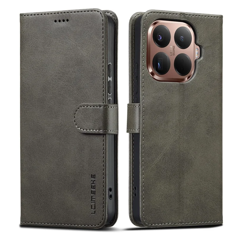 Funda LC.IMEEKE para Xiaomi 15T Pro, Textura de Cuero de Ternero, Soporte de Cartera, Cubierta de Teléfono - Gris