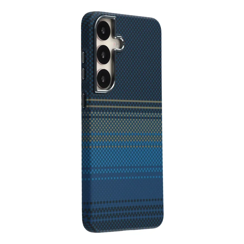 For Samsung Galaxy S25+ Magnetic Case Water Transfer Printing Metal Frame PC Phone Back Cover - Moonset