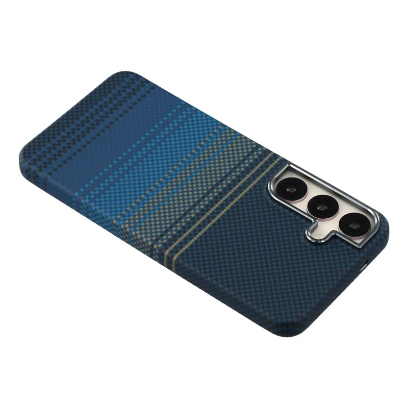 For Samsung Galaxy S25+ Magnetic Case Water Transfer Printing Metal Frame PC Phone Back Cover - Moonset